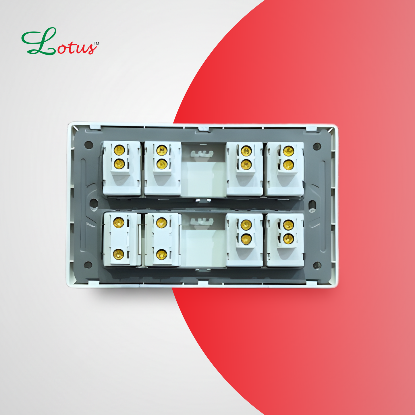 Lotus Slim White Series - 6 Switches - 2 Sockets Premium Panel