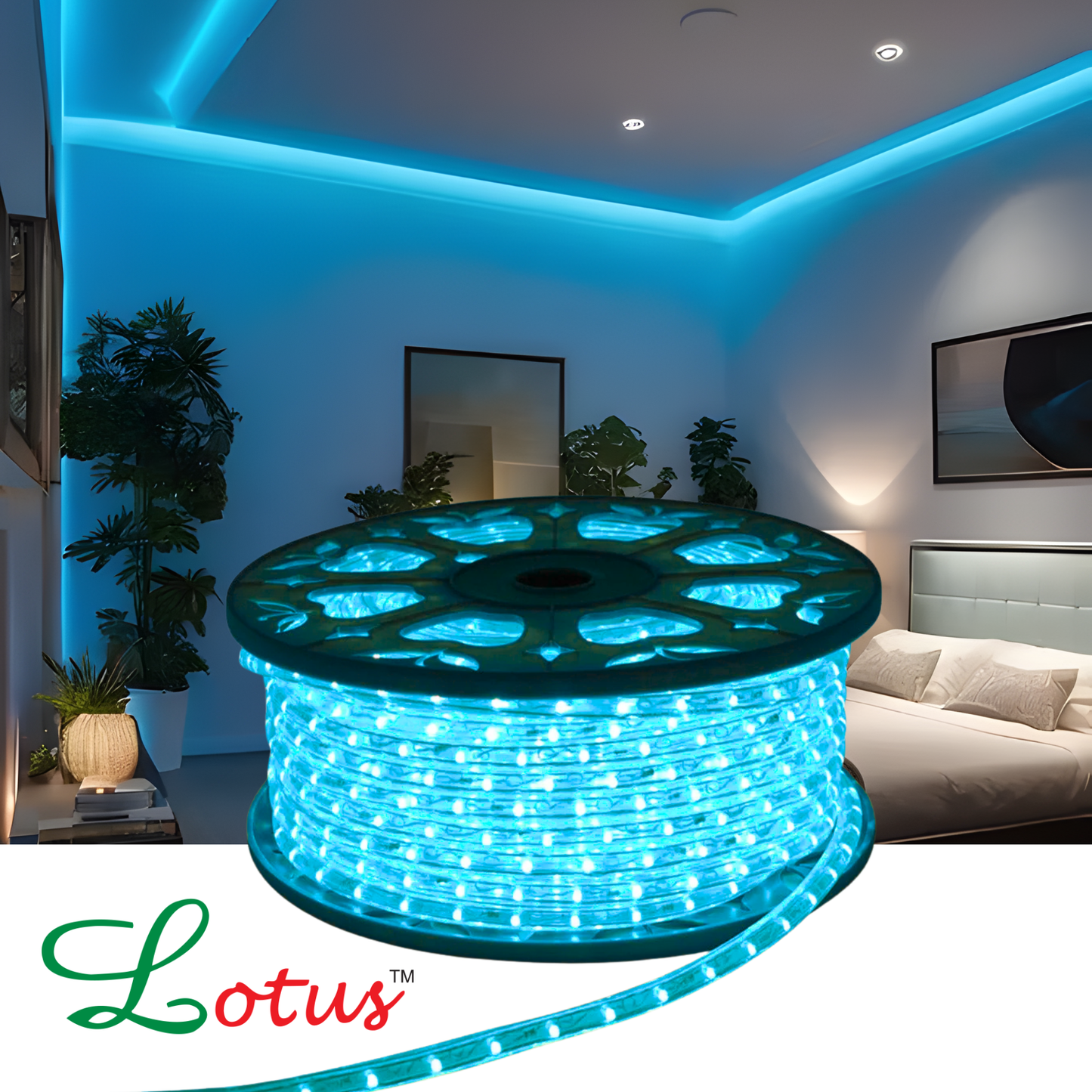 Lotus Blue LED Rope Light - 70M Decorative Lighting