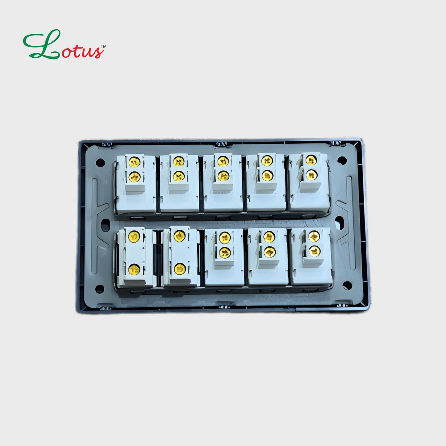 Lotus Slim Grey Series - 8 Switches - 2 Sockets Premium Panel
