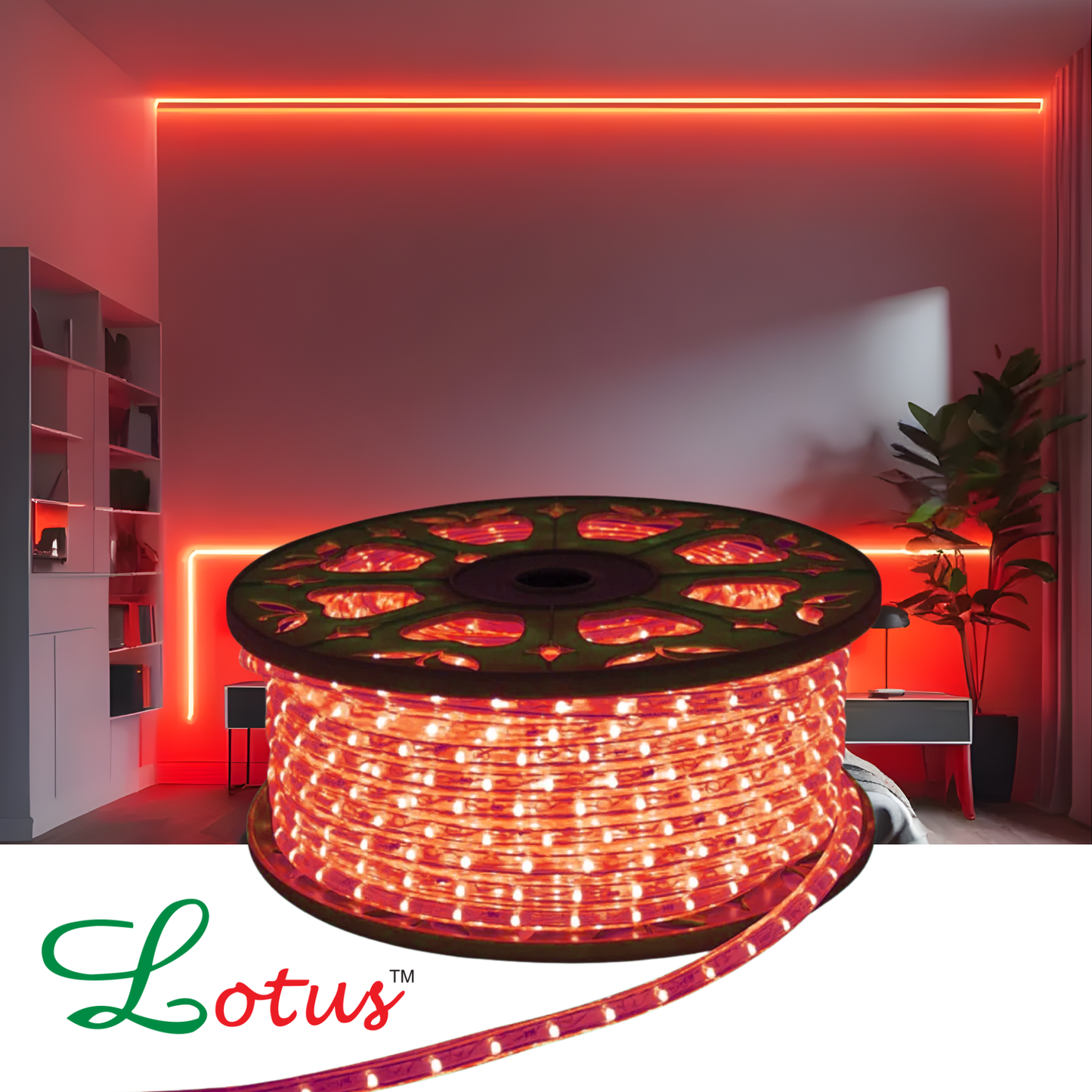 Lotus Red LED Rope Light - 70M Decorative Lighting