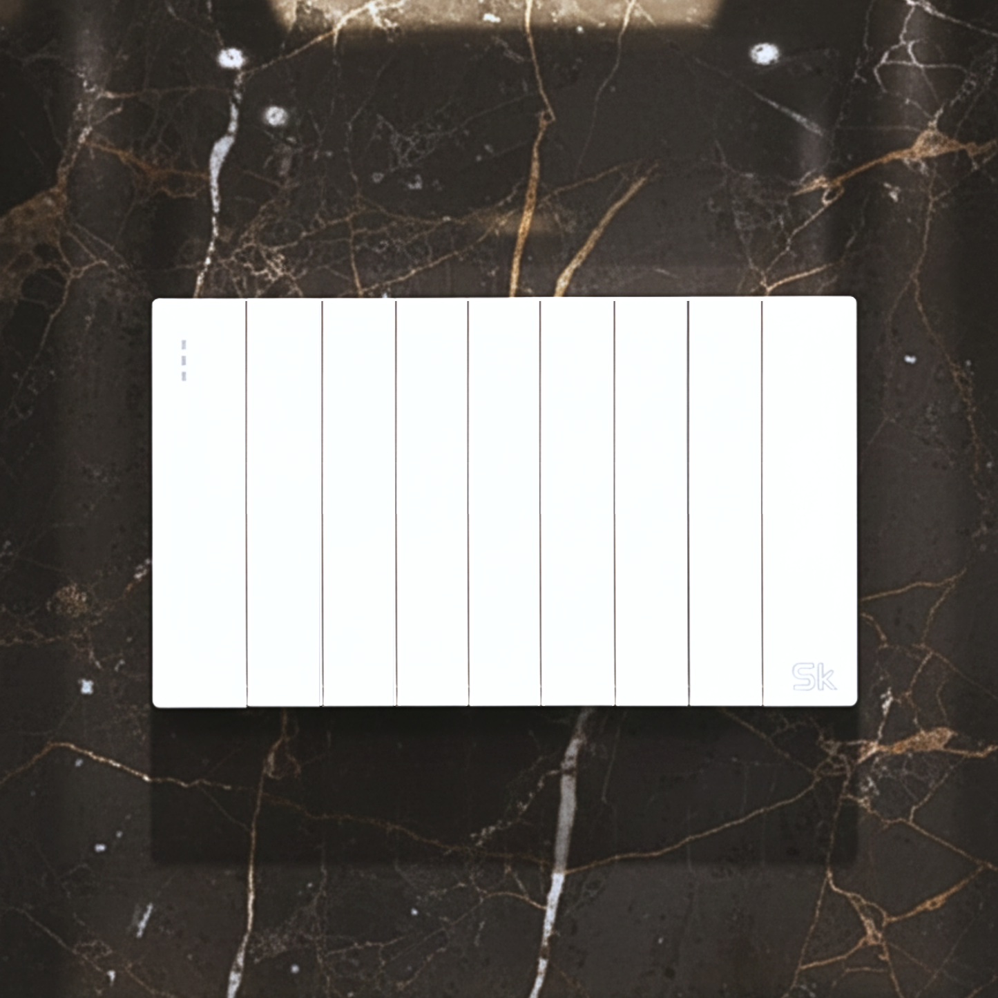 Lotus SK Piano White Series - 9 Gang Switch Panel