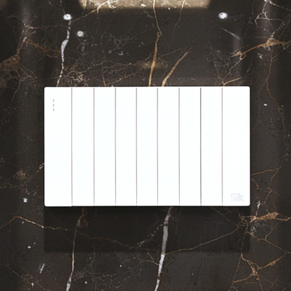 Lotus SK Piano White Series - 9 Gang Switch Panel