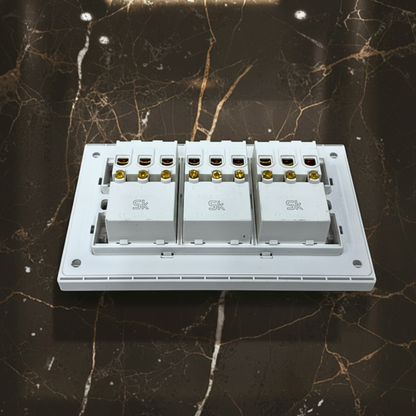 Lotus SK Piano White Series - 9 Gang Switch Panel