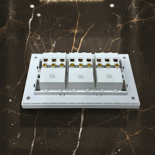 Lotus SK Piano White Series - 9 Gang Switch Panel