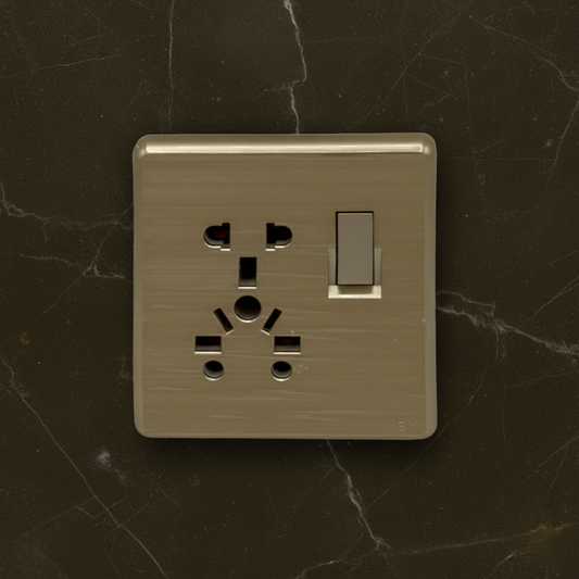 SK Inspire Gold Series - Single Multi-Universal Switched Socket Panel