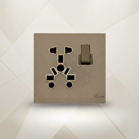 Lotus Glamour Series - Single Multi-Universal Switched Socket Panel